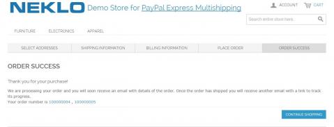 paypal express for multishipping extension