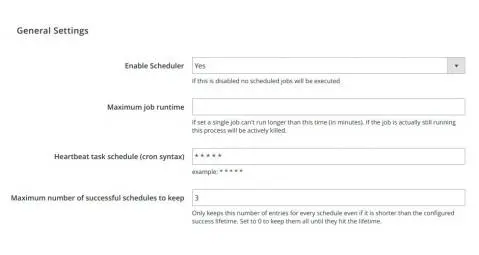 control the cron schedules Settings to control the cron schedules