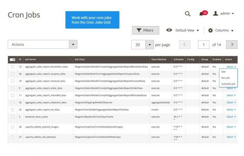 Full cron job 
                list