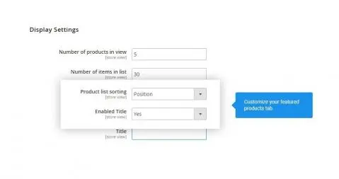Configurable display settings