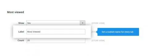 Display products automatically most viewed products tab