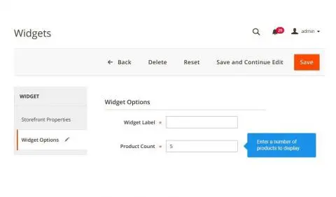 position on the page Assign any position on the page for the widget