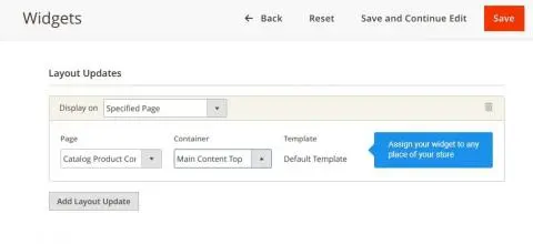 Assign the widget to any place