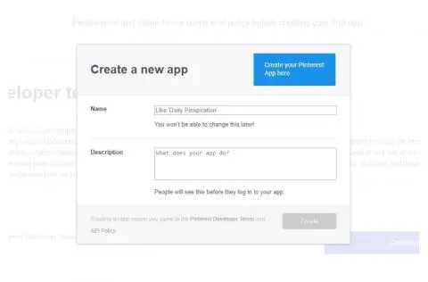 new app in pinterest extension