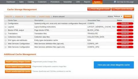 Clean cache Cache Management