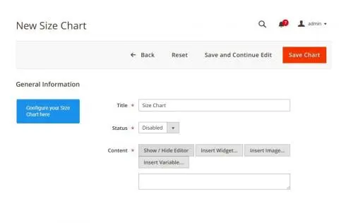 block Size Chart Size Chart block