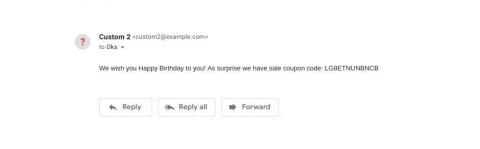 Preliminary email with a coupon