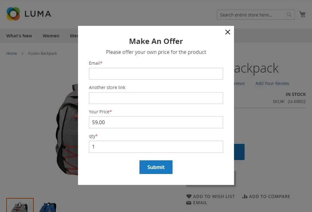 make an offer form example