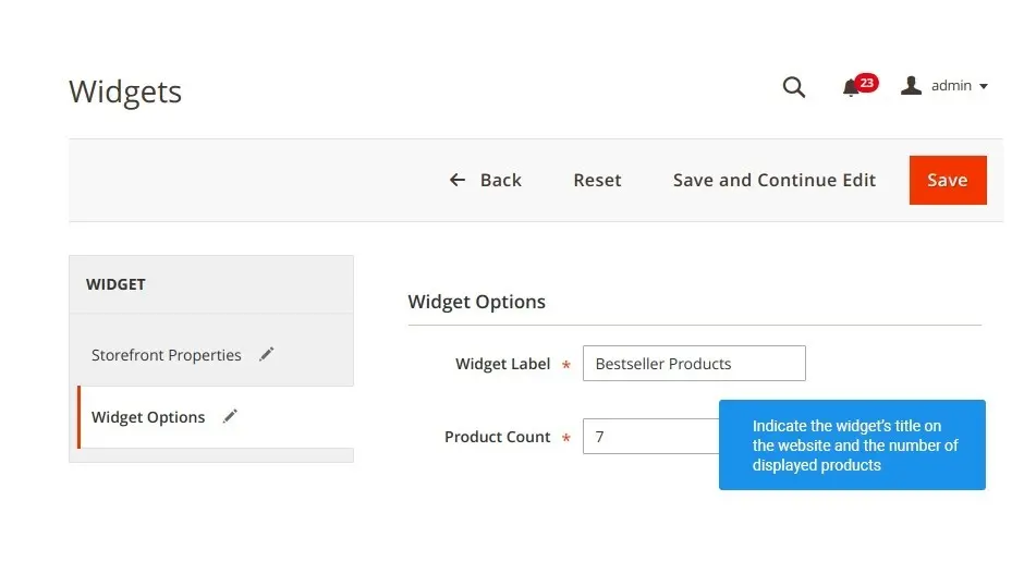 Customize Bestseller widget