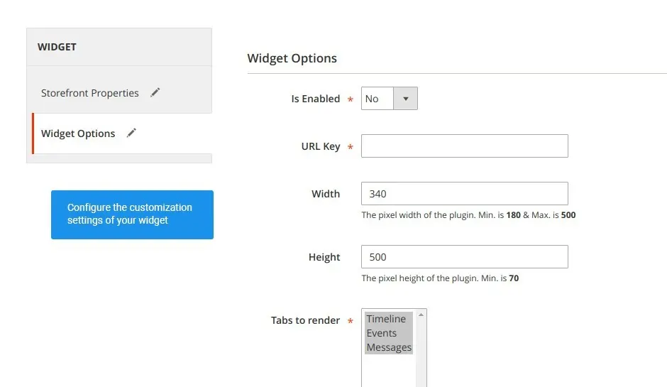 Set your own Widget Options