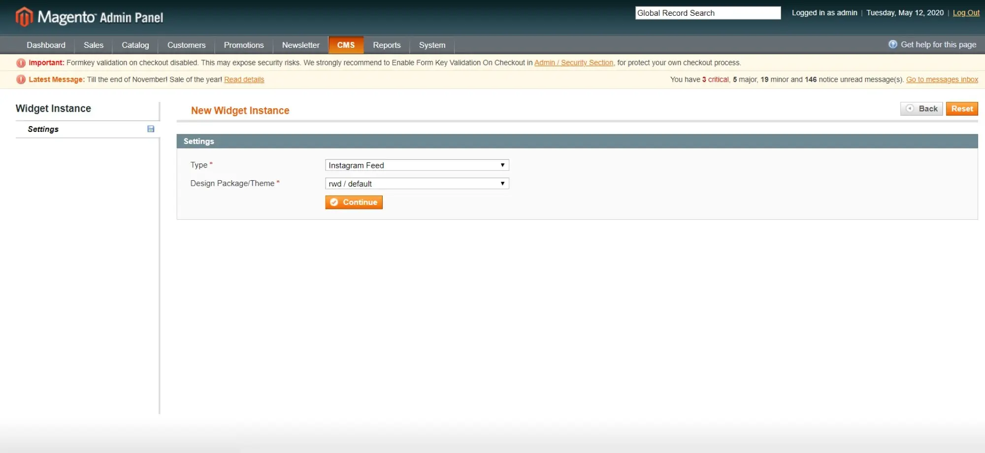 Add New Widget Instance Add New Widget Instance