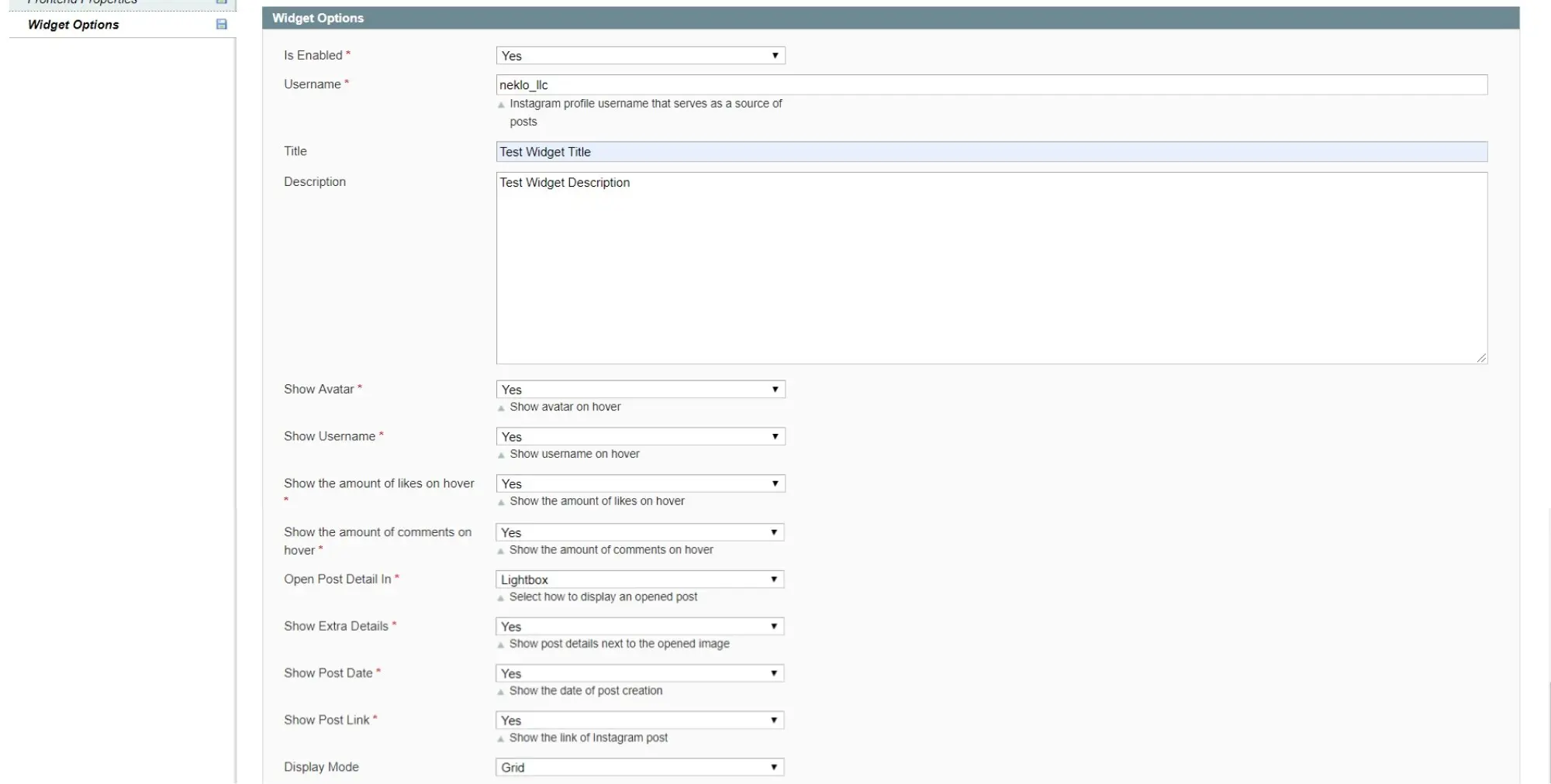 Configure Flexible Widget Settings Configure Flexible Widget Settings
