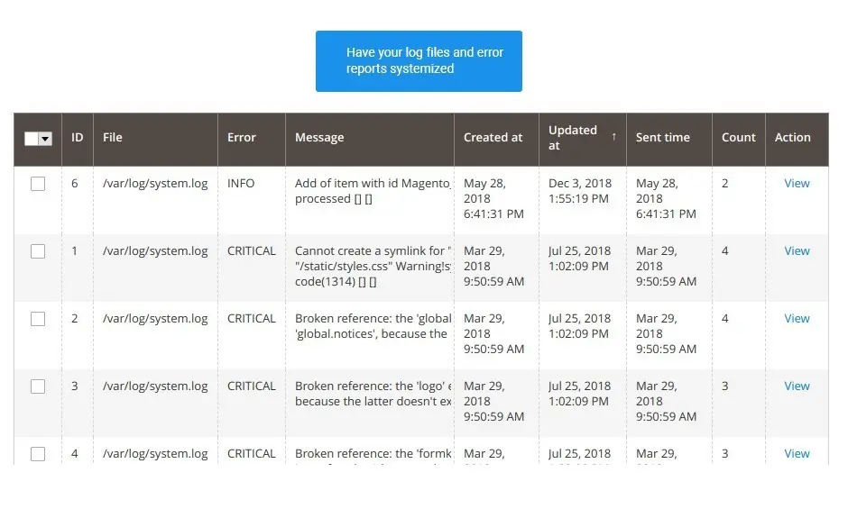 var/log and var/report Grid