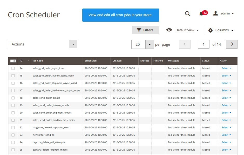 Cron Scheduler Grid