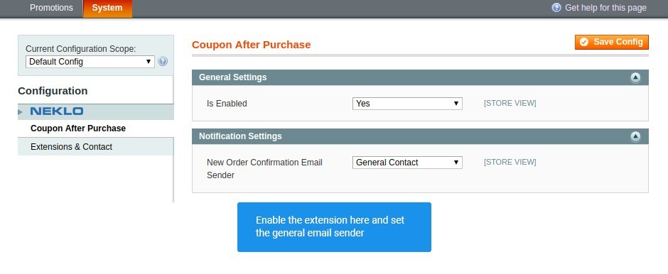 Find the main settings of Discount After Purchase