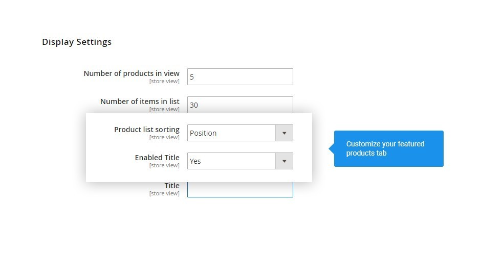 Configurable display settings