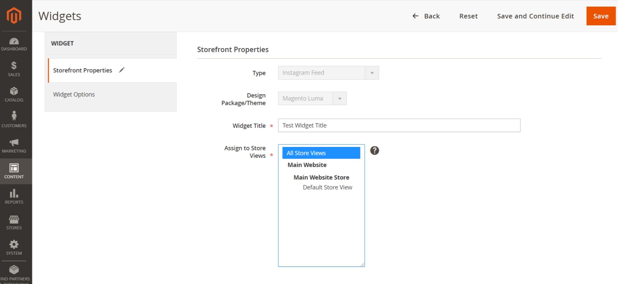 Configure Frontend properties