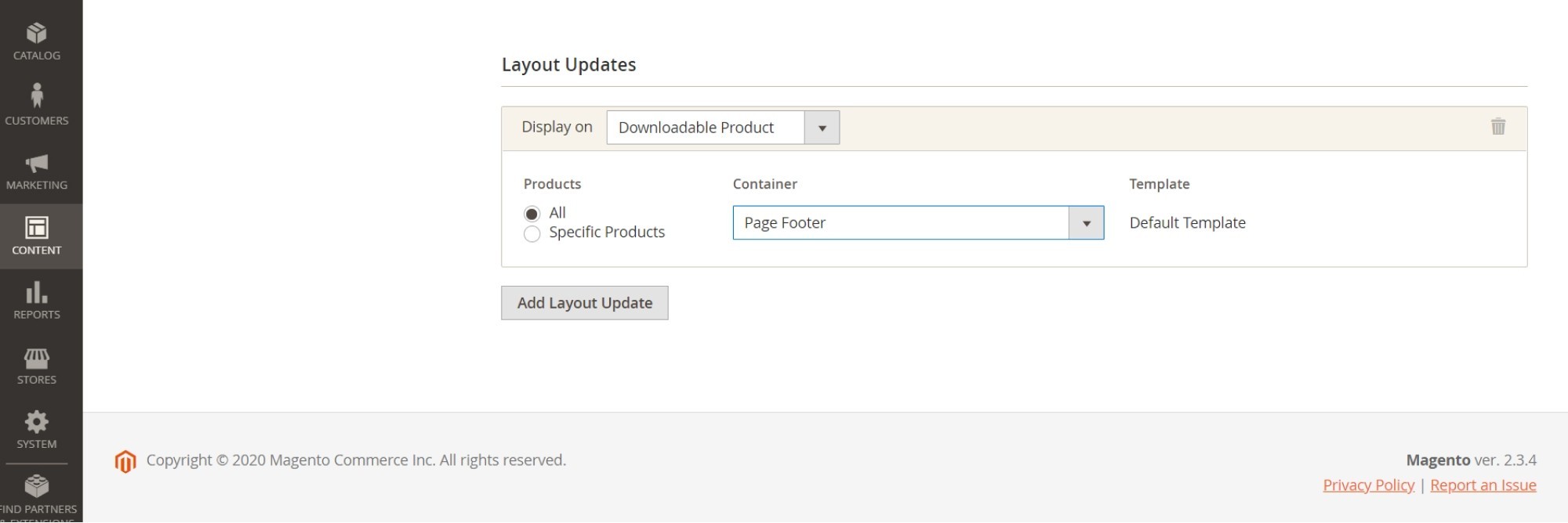 Configure Layout Updates