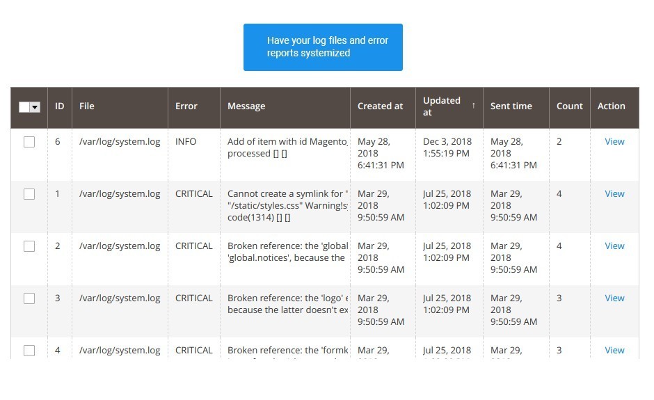 var/log and var/report Grid