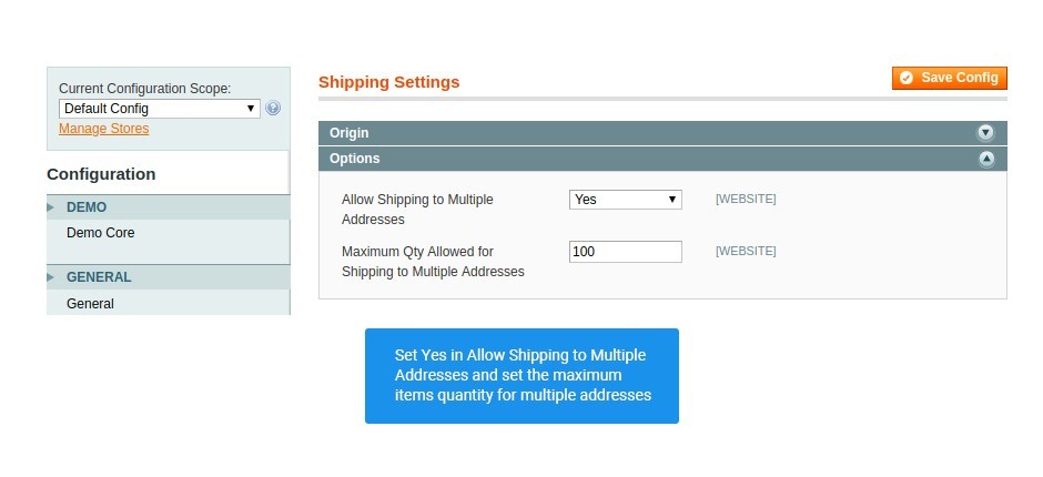 shipping settings for multishipping extension