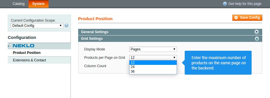 Separate your product range in equal parts by pages