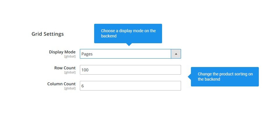 Unified display modes for backend and frontend